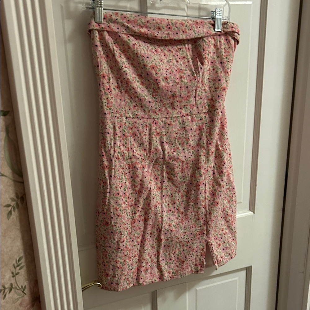 Aeropostale Pink Floral Strapless Dress
